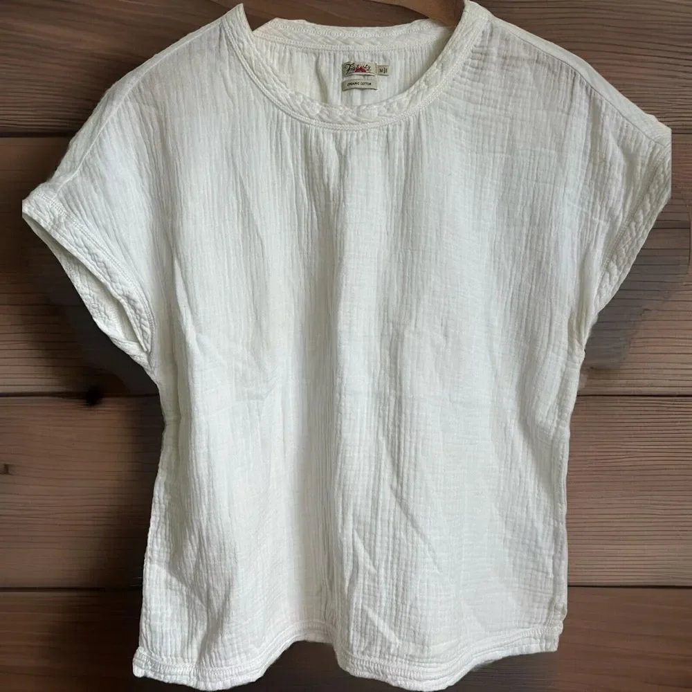 Faherty Women's Cream Tunic Top - Picture 2 of 11